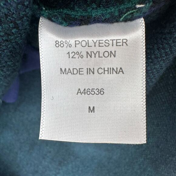 Appleseed's Green/Blue Plaid Sweater Sport Blazer Jacket Womens M Button Front - Picture 8 of 11